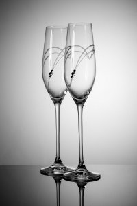 Sklenice na šampaňské nebo prosecco Swarovski Sparkling Hearts - 210 ml